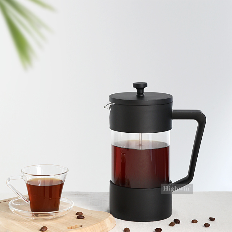 High Quality Plastic Frame  and Borosilicate Glass  Coffee Press For Plunger French Press