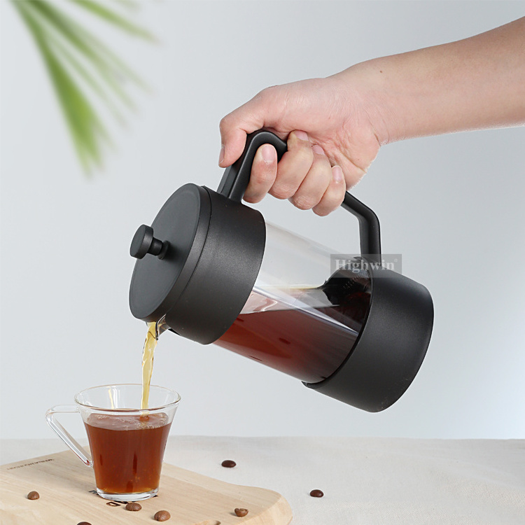 High Quality Plastic Frame  and Borosilicate Glass  Coffee Press For Plunger French Press