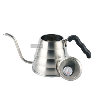 HIGHWIN Stainless Steel Gooseneck Kettle Pour Over Coffee Kettle with Thermometer