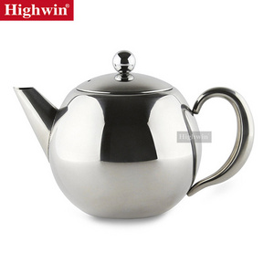 Highwin Factory Sales Directly T0102 Stainless Steel Silver Chinese Teapot 4 Capacity Tea Kettle