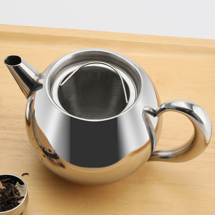 Highwin Factory Sales Directly T0102 Stainless Steel Silver Chinese Teapot 4 Capacity Tea Kettle