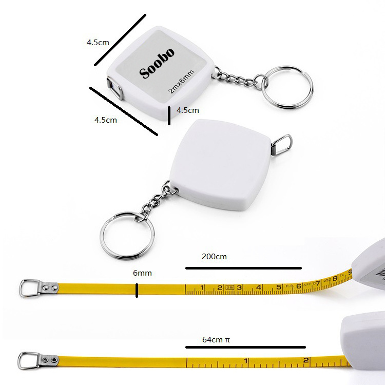 2M diameter ruler tape measure keychain telescopic pagoda measuring tool construction tool pocket cm woodworking ruler