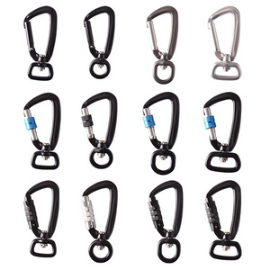 Rotary belt clip rotator carabiner small screw lock carabiner rotating hammock hanging clip pet collar hook