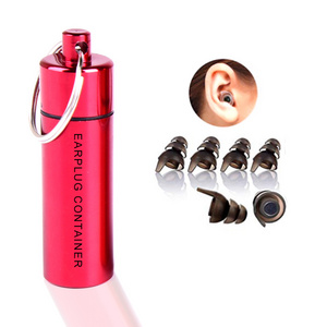 O-ring seal noise reduction ear plugs pill container aluminum holder keychain