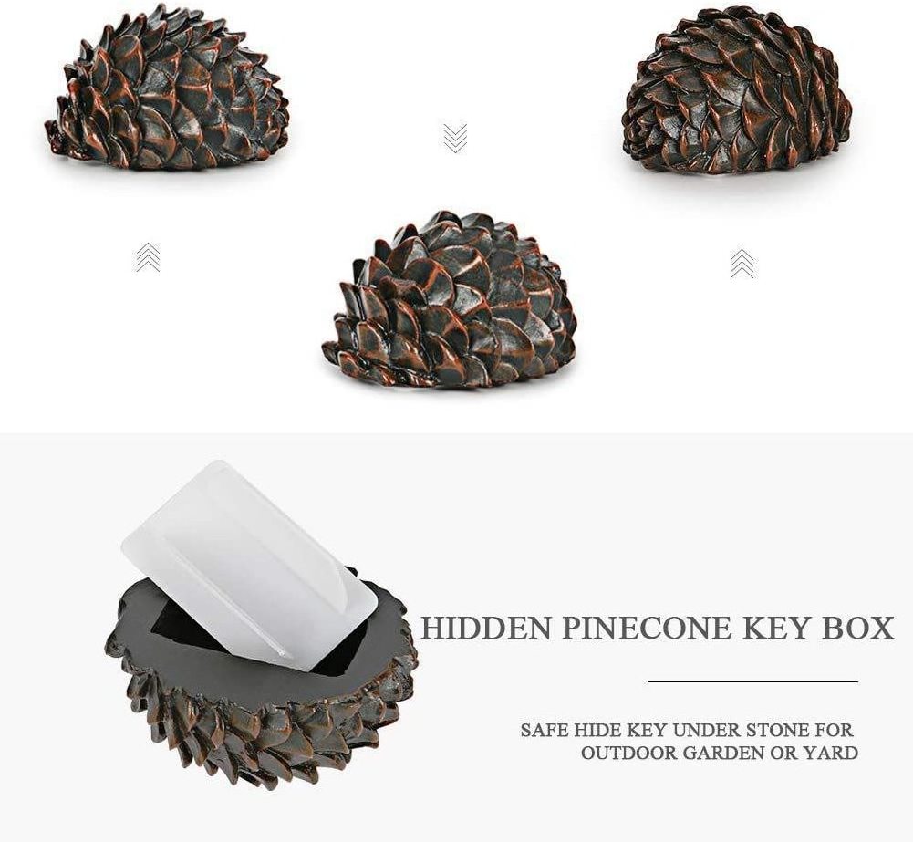 faux pine cone key hider