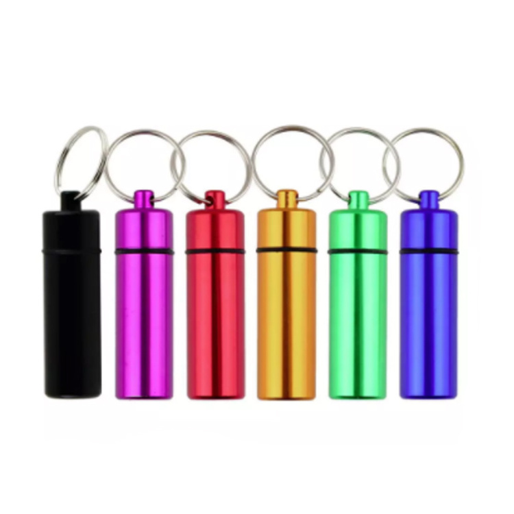 O-ring seal noise reduction ear plugs pill container aluminum holder keychain