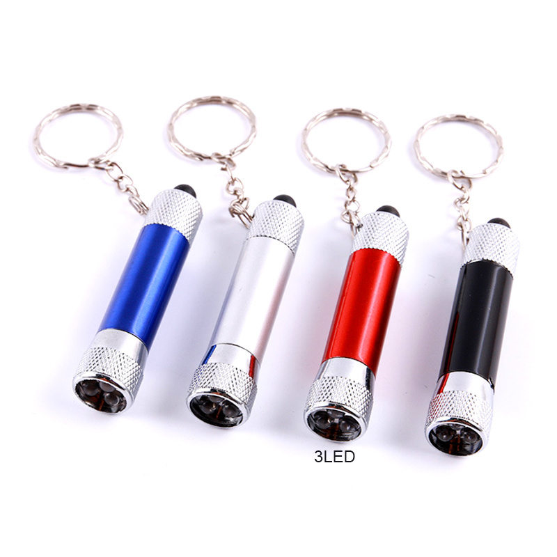 aluminum portable best keychain 3 led flashlight mini for promotional gift