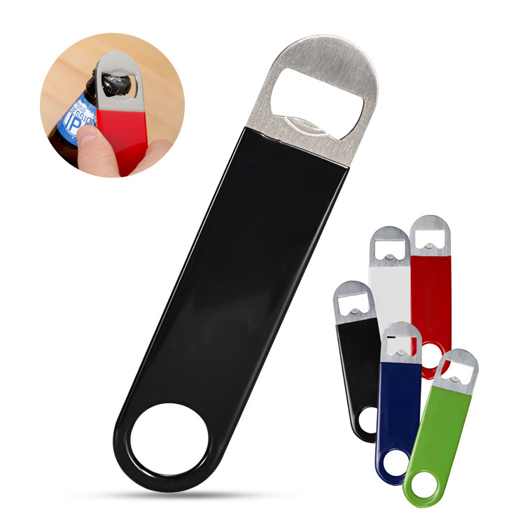 7 inches Vinyl Wrapped Stainless Steel Speed Bottle Opener, flat bottle opener