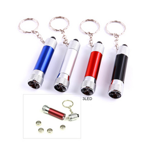 aluminum portable best keychain 3 led flashlight mini for promotional gift