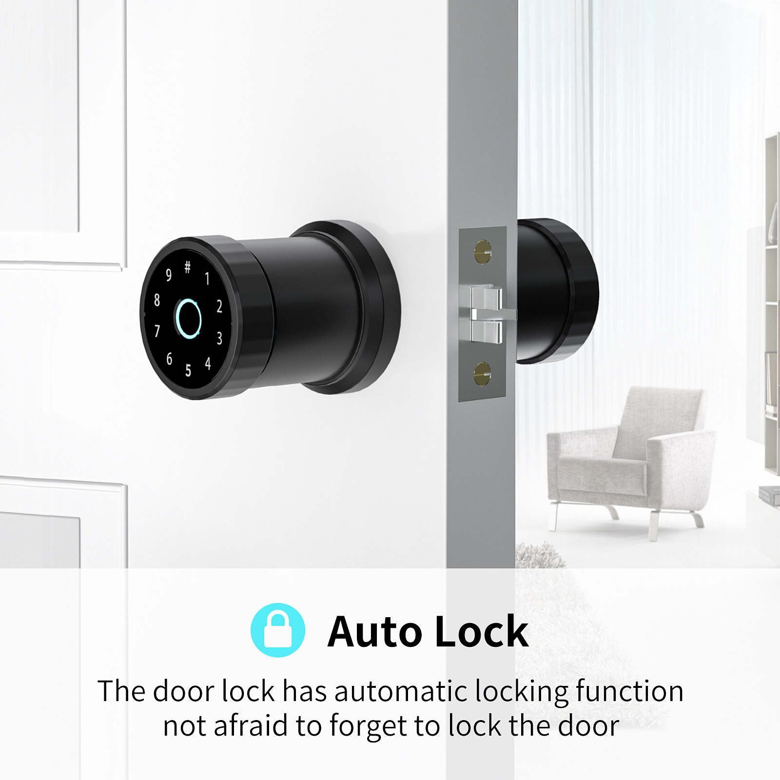 Mobile App Fingerprint Code Smart Fingerprint  Knob Lock Electronic Digital Keypad tuya door lock