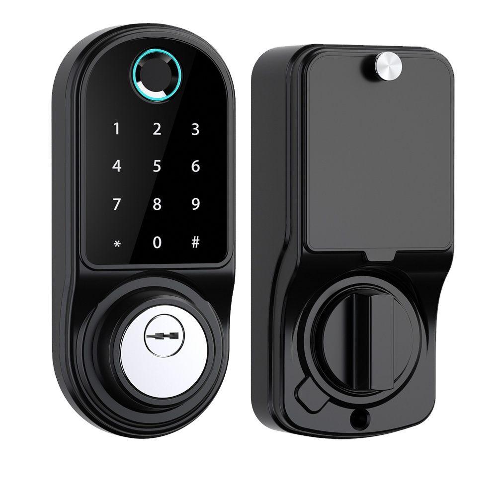 Touch Screen Panel Black Wifi Glass Digitizersmart Lock Keyless Hotel Apartment Smart Digital Door Lock USB Back-up Waterproof