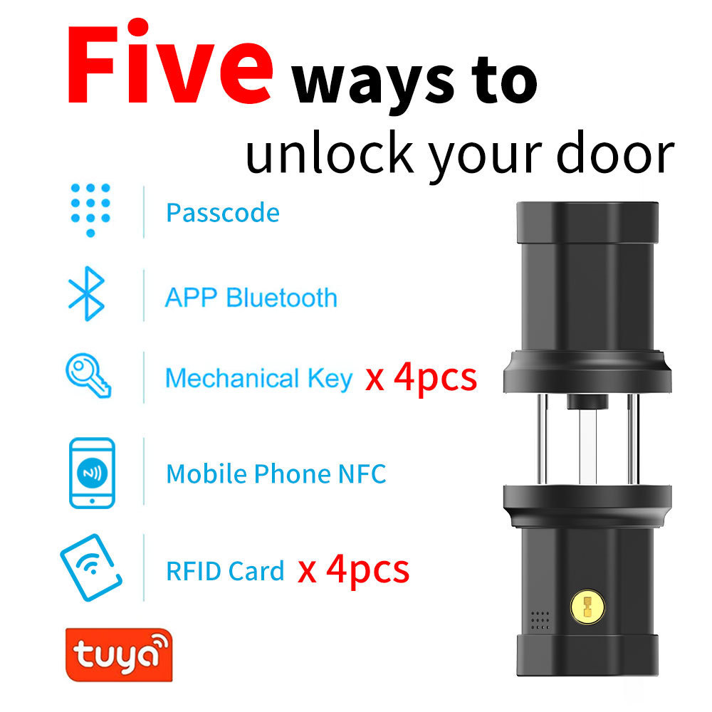 F22 keyless gate electric furniture safety digital nfc code rfid IC card tuya smart deadbolt door handle security lock with APP