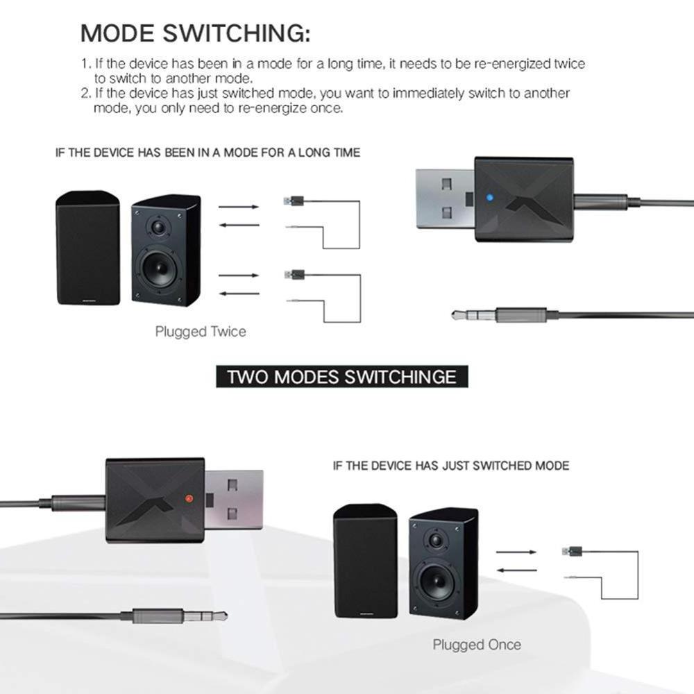 HG 2 IN 1 Wireless Bluetooth 5.0 Audio Receiver Transmitter for TV 3.5mm AUX Bluetooth Adapter For Headphone