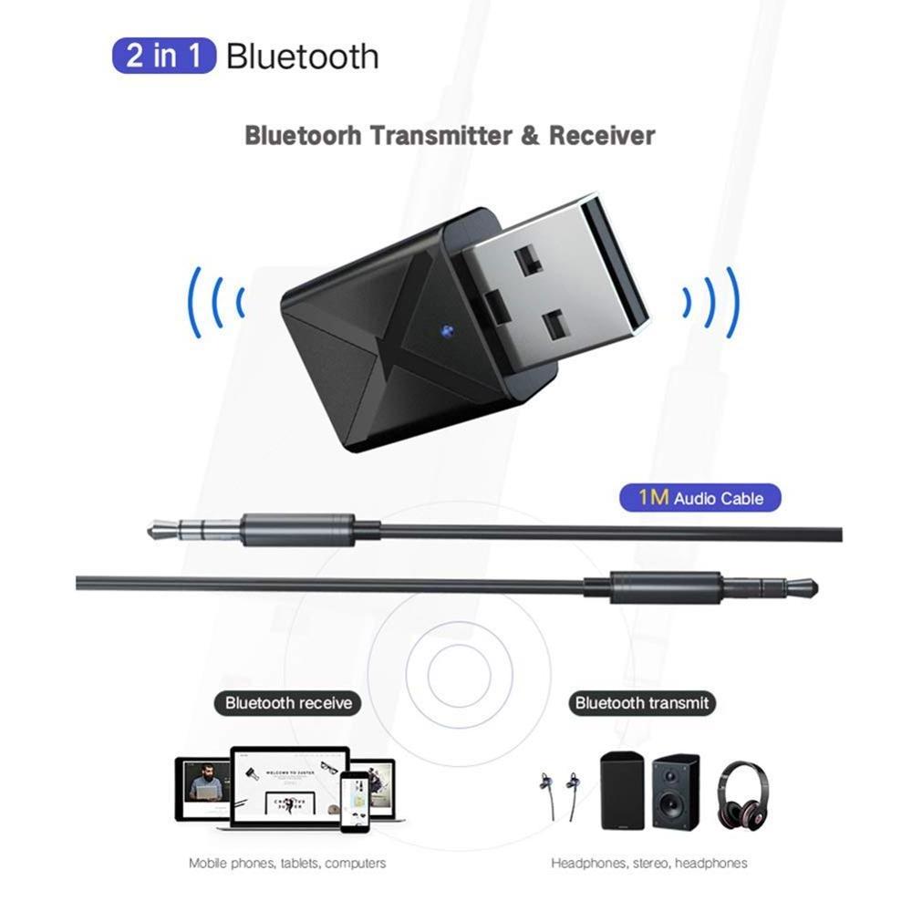 HG 2 IN 1 Wireless Bluetooth 5.0 Audio Receiver Transmitter for TV 3.5mm AUX Bluetooth Adapter For Headphone