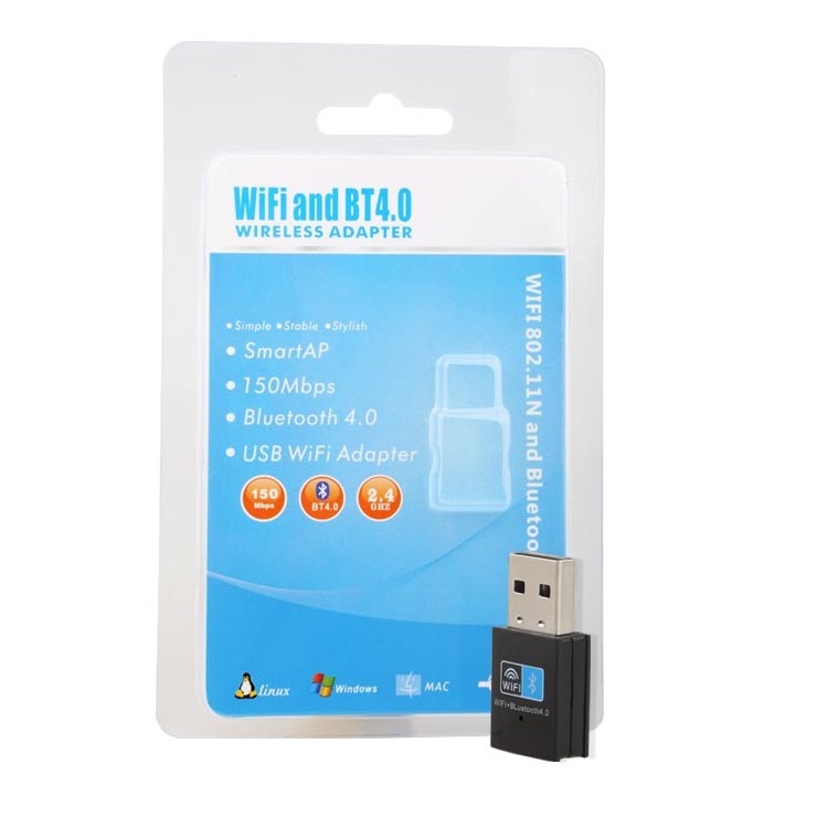 Factory OEM 150Mbps 2 in 1 wifi bluetooth usb adapter USB 2.0 wireless usb wifi dongle with RTL8723 chipset