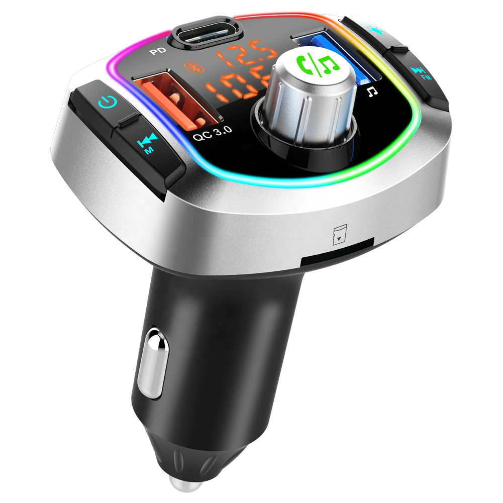 BC63 Bluetooth 5.0 Car Kit Handsfree Wireless FM Transmitter Car MP3 Player with PD18W QC3.0 Quick Charge Car Charger