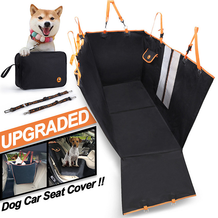 Simple Waterproof Pet Hammock Back Dog Seats Cover Dog Car Seat Covers For Back Seat With Mesh Solid Mats & Pads