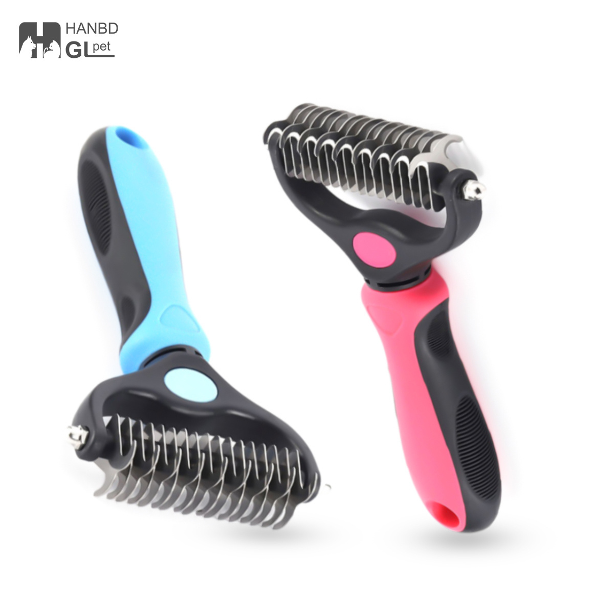 Wholesale Pet Hair Remover Brush Grooming Brush Double Sided Shedding and Dematting Undercoat Rake Comb for Dogs and Cats