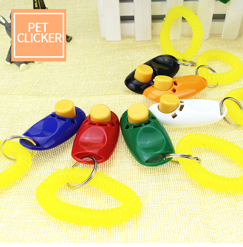 Pet Hot Sale Blue New Command Clicker With Finger Ring & Wrist Strap High Quality Dog Training Clicker dog clicker