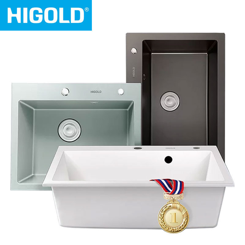 HIGOLD OEM/ODM modern rectangle Under Counter white wash Hand basin bathroom sink Kitchen Farmhouse Sink