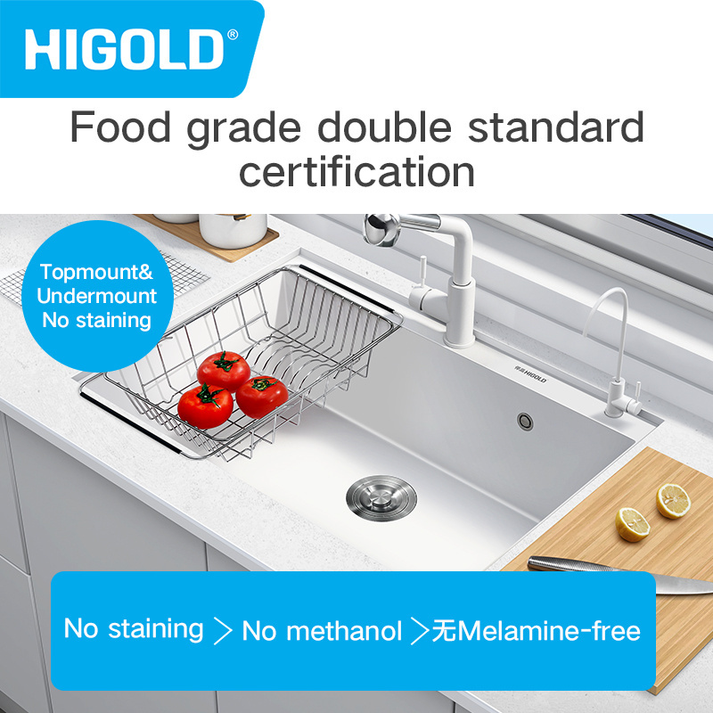 HIGOLD OEM/ODM modern rectangle Under Counter white wash Hand basin bathroom sink Kitchen Farmhouse Sink