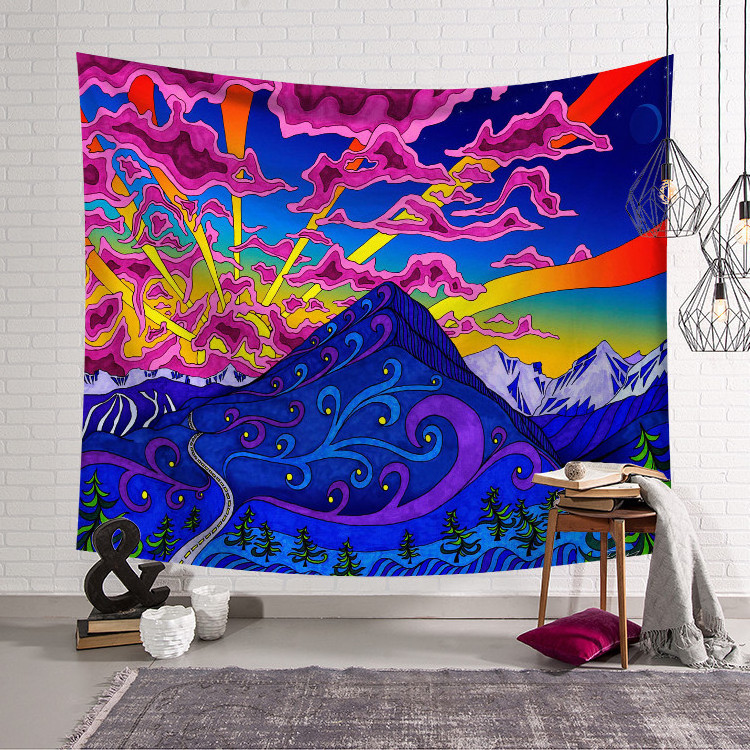 3D Print Trippy Mushroom Tapestry Hippie Psychedelic Abstract Art Tapiz Wall Hanging Tapestries