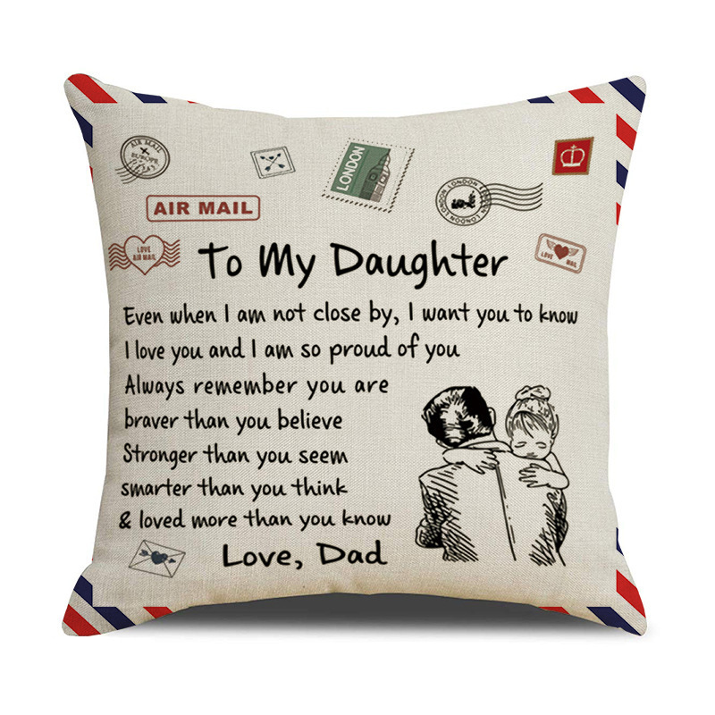 New Anniversary Envelope Linen Pillowcase Thanksgiving Gift Pillow Cover For Couple Parents Child