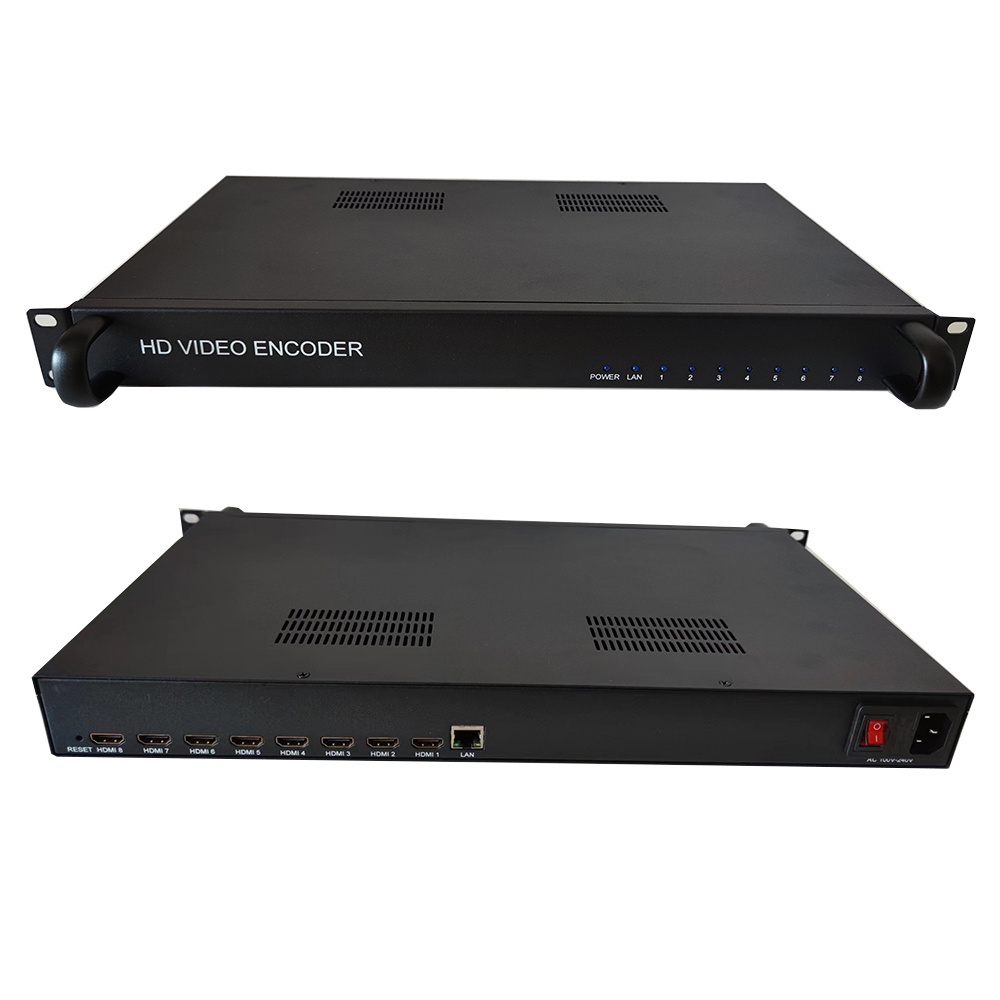 8-channel HD encoder H D M I to IP, H265/264 network encoder, livestreaming support RTMP