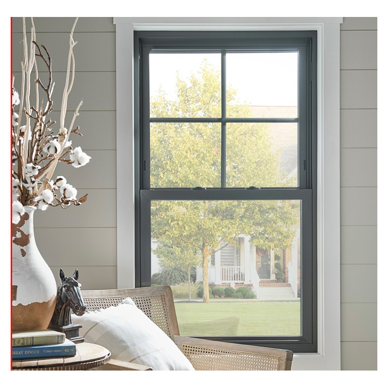 Hihaus new construction black double glazed aluminium sash double-hung windows