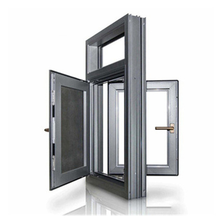 sound proof aluminium profile double glazing casement window for house