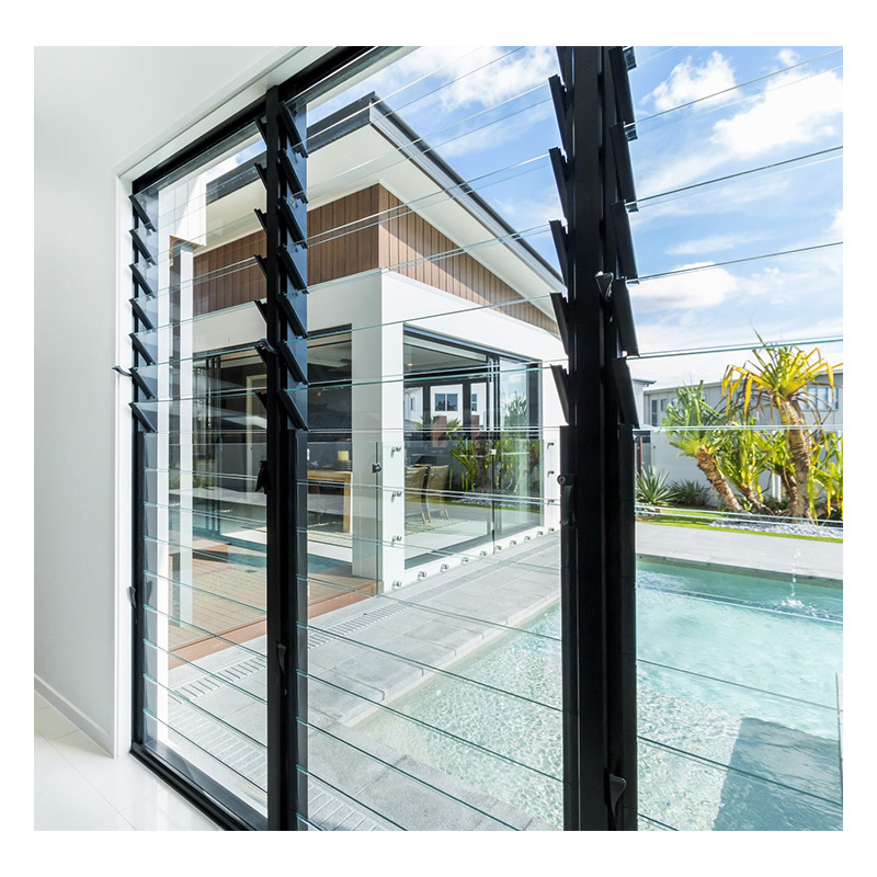 Hihaus custom aluminium ventilation jalousie tempered glass louvre windows