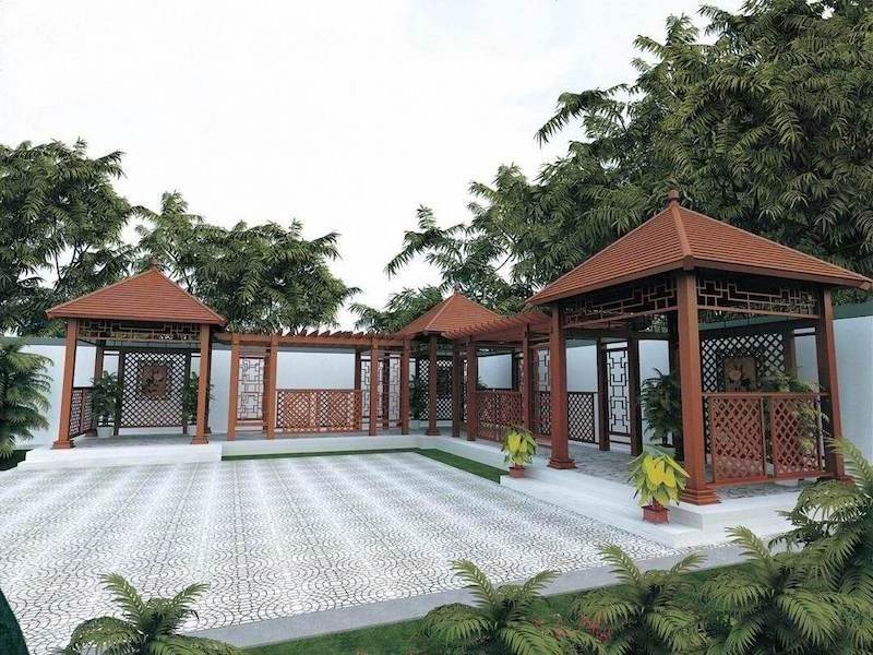 DIAOSI New Design Prefab Aluminium Pavilion Design Customized Gazebo Waterproof Garden Pergola for Outdoor