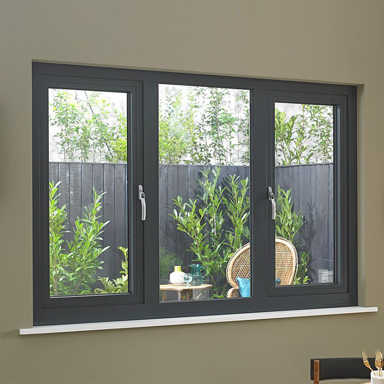 sound proof aluminium profile double glazing casement window for house