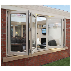 Hihaus custom white double glazed aluminium glass bifold folding window