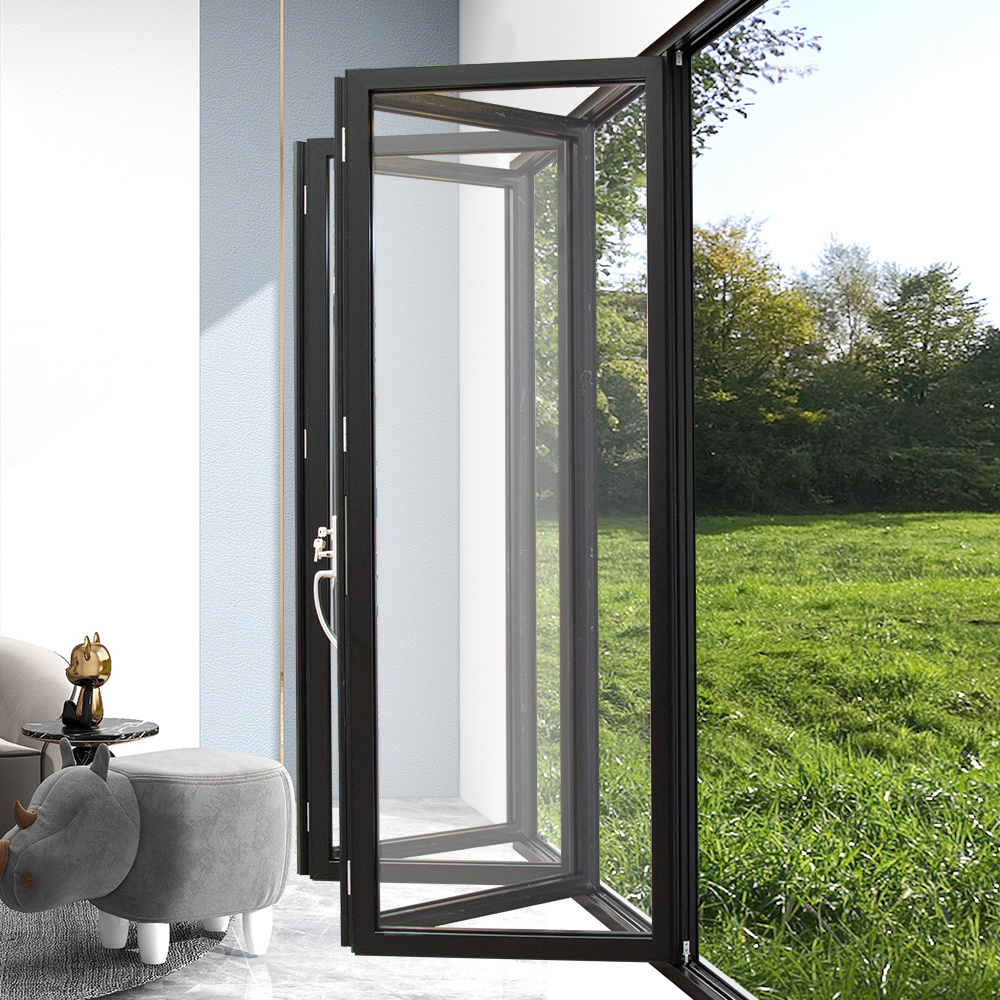 Custom accordion panoramic patio outdoor aluminium bifold glass folding doors