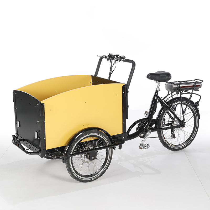 Retro electric tricycle family cargo bike 3 wheel electric bicycle mobile Cargo electric bike dog care cargobike  SLS-0006