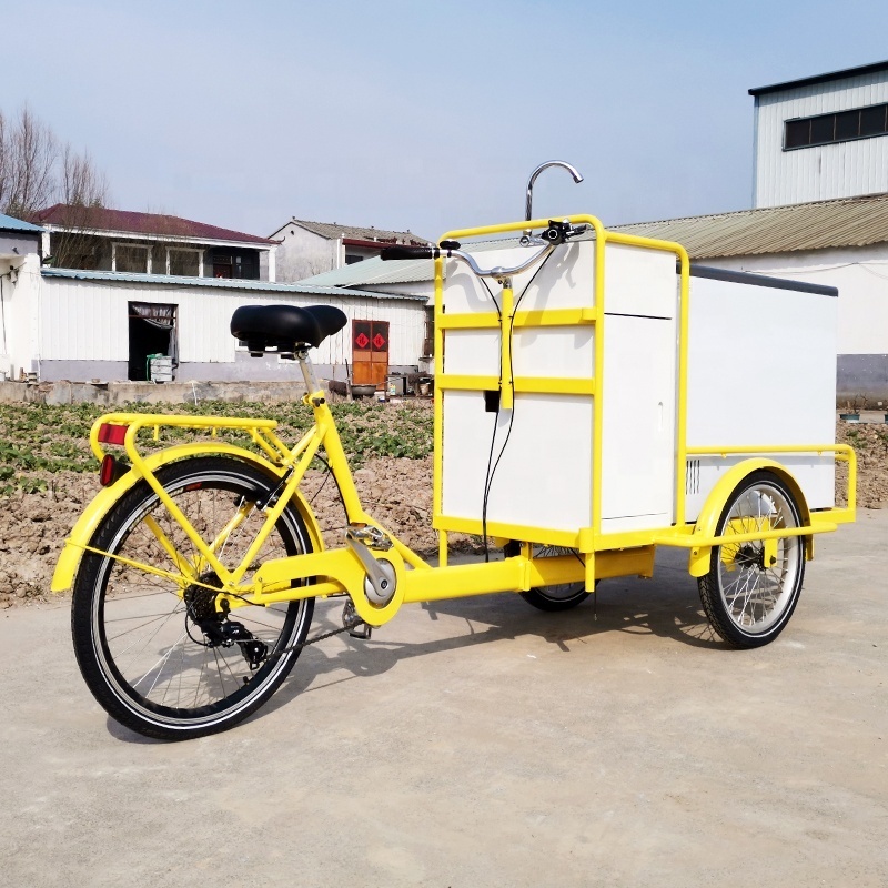 Ce Certificate Ice Cream Front Load Freezer Food Cart With Umbrella Tricycle Ice Cream Bike