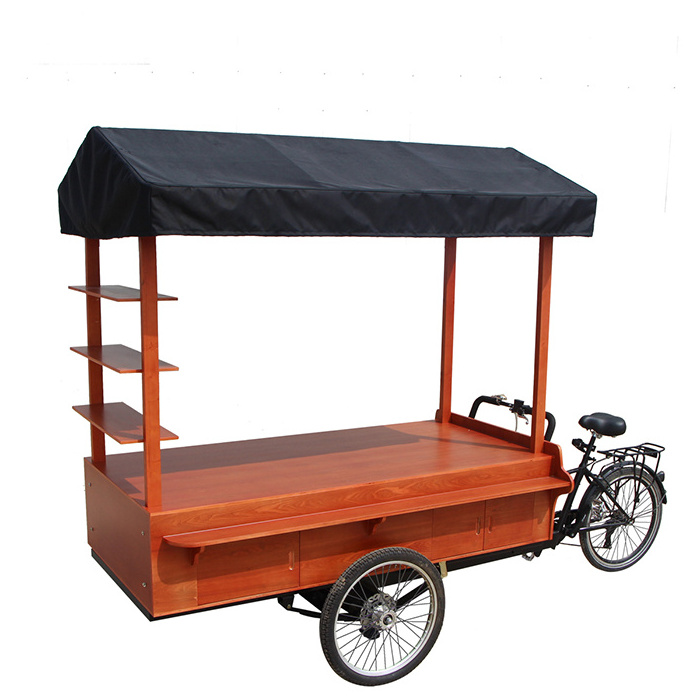 Electric tricycle food cart vending mobile food cart/tricycle cargo bike three wheels coffee bike for sale