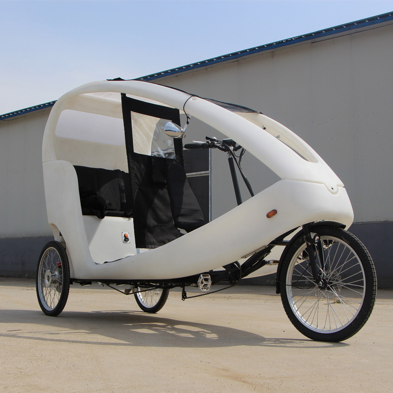 China manufacturer 6 Speed Pedal Assist 2 Passenger Adult Bicycle Recumbent Seat Trike Battery Auto Electric Rickshaw