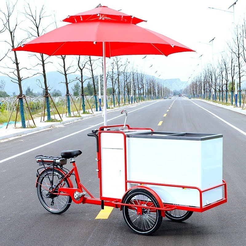 summer cold drink vending bicycle with freezer on hot sale ice cream cart