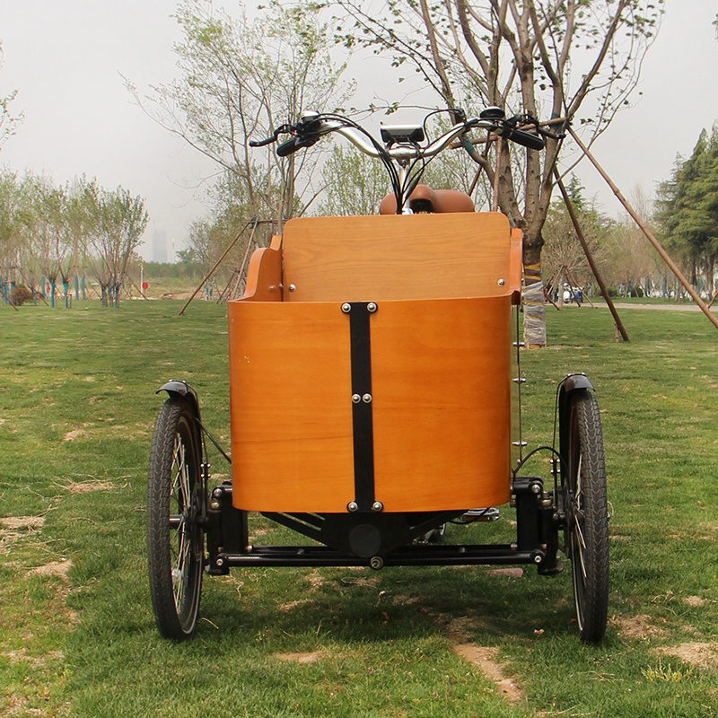 Pedal Electric Dutch cargo bike three wheel Passenger Tricycle Cargo Trike With Seats Cargo 3 Wheel Bike