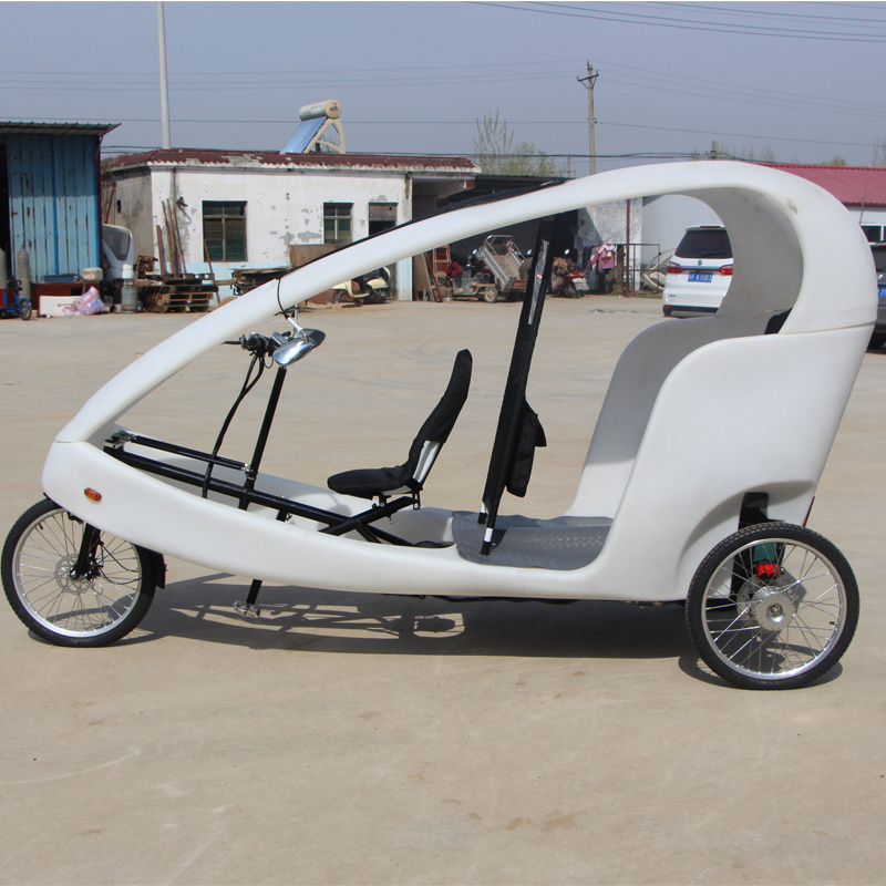 China manufacturer 6 Speed Pedal Assist 2 Passenger Adult Bicycle Recumbent Seat Trike Battery Auto Electric Rickshaw