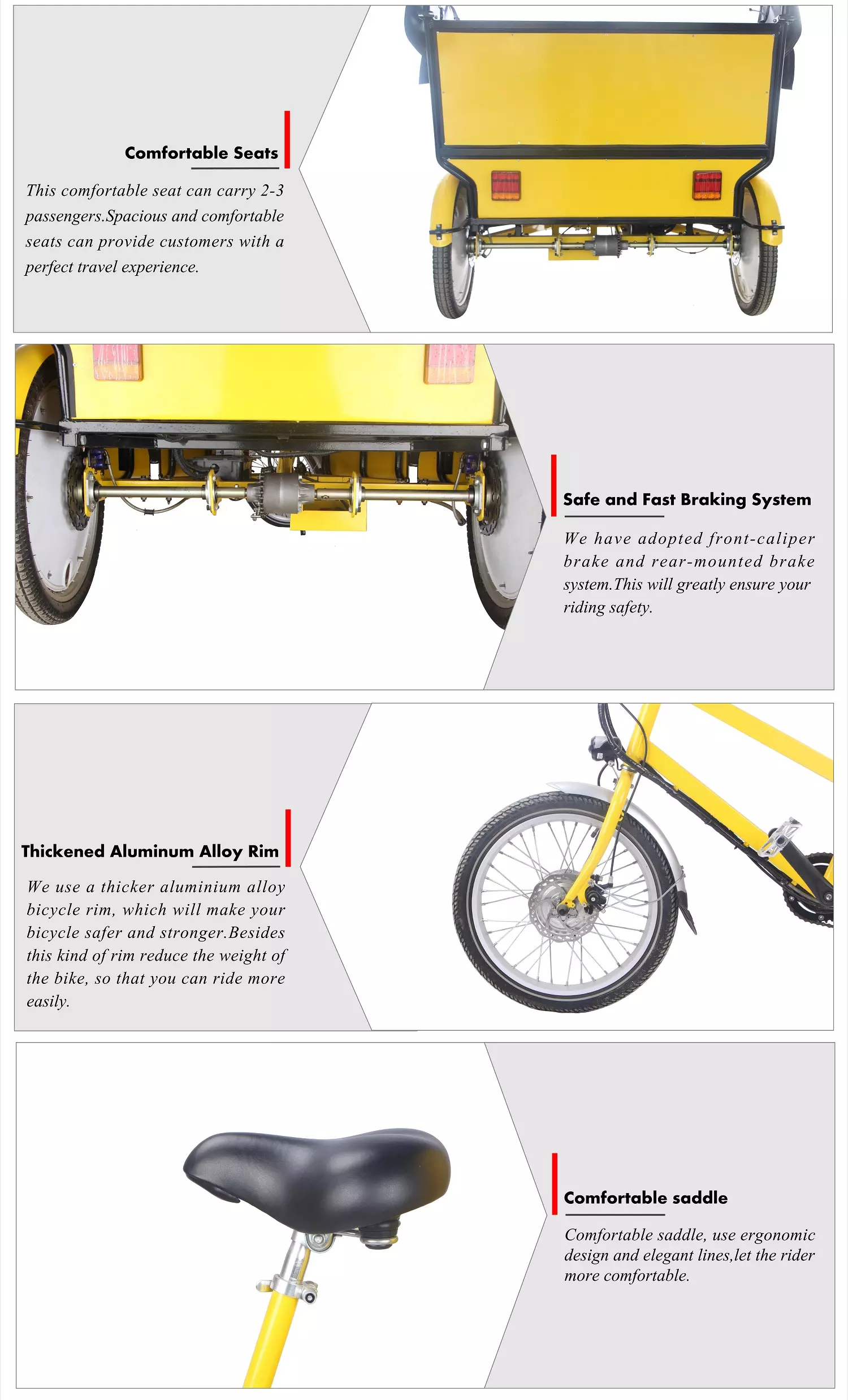 factory manufacture low price motorized tricycle rickshaws pedicab electric tricycle trailer