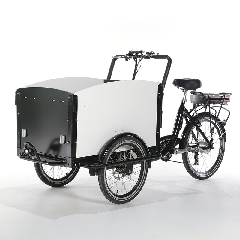 Retro electric tricycle family cargo bike 3 wheel electric bicycle mobile Cargo electric bike dog care cargobike  SLS-0006