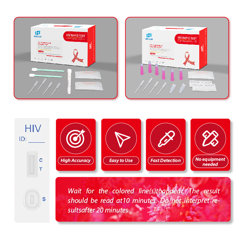 HCV Hbsag Test One Step Anti-hiv 1+2 Rapid Test Strip Blood Test Kit Plastic Colloidal Gold Hiv Manual Online Technical Support