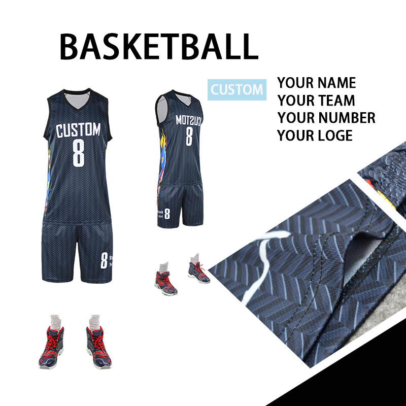 International Design Basketball Jersey Sets Wholesale Customized Logo Sports Training Uniforms Wear Basketball Suit For Mens