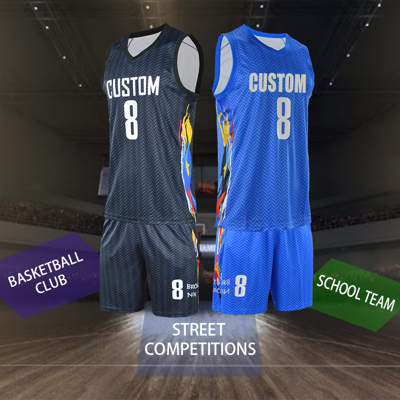 International Design Basketball Jersey Sets Wholesale Customized Logo Sports Training Uniforms Wear Basketball Suit For Mens