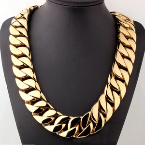 32MM Luxury Chunky Mens Black Necklace 316L Stainless Steel Curb Cuban Link Miami Chain Heavy Mens Choker