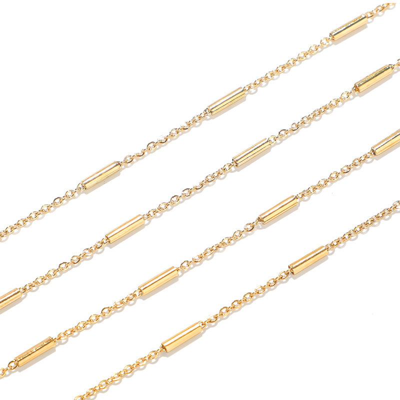 Gold Plated Stainless Steel Satellite Tube Chain Bracelet Necklace Chains Roll For Jewelry Making