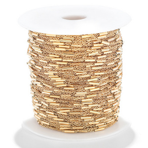 Gold Plated Stainless Steel Satellite Tube Chain Bracelet Necklace Chains Roll For Jewelry Making